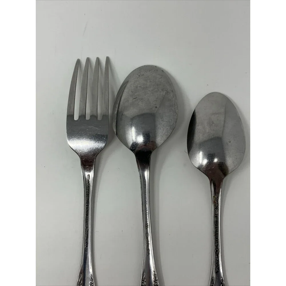 Oneida MANSFIELD Amadeus Stainless 3 Piece Set Wm A Rogers Flatware Fork Spoons